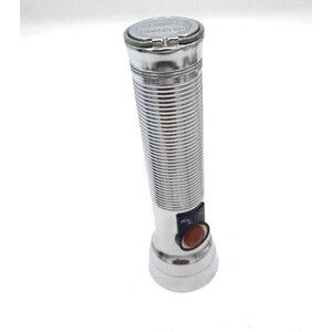 Vintage Eveready Energizer Union Carbide Metal Chrome 7.5" Working Flashlight